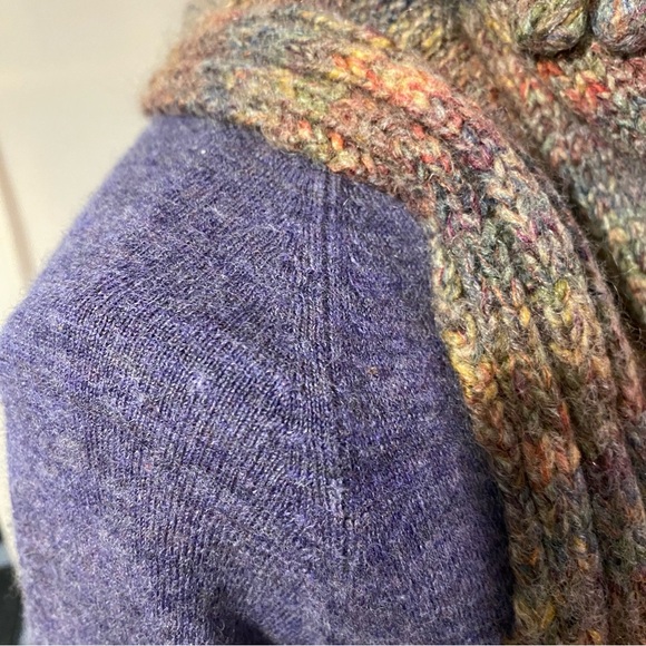FLAWED Charlie & Robin Anthropologie purple scarf-wrapped wool sweater - Picture 10 of 15